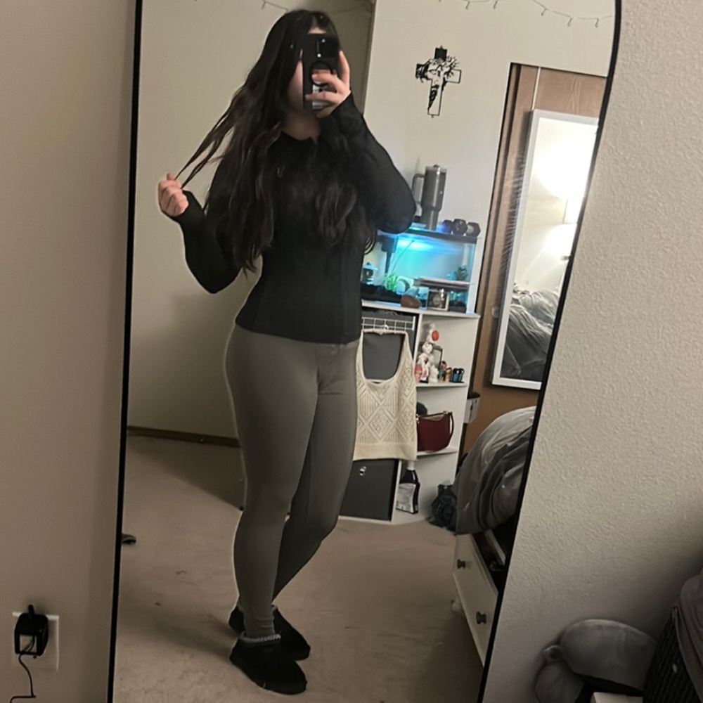 Olive Green High-Waisted Leggings